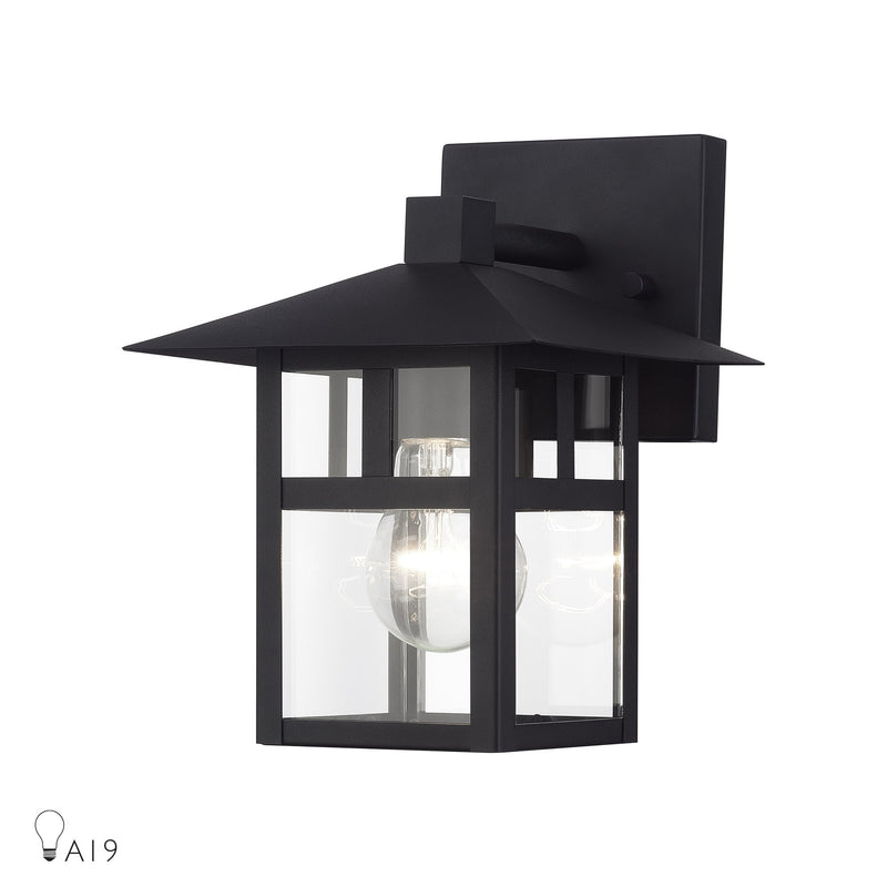 Crestlake Medium Outdoor Wall Lantern in Textured Black