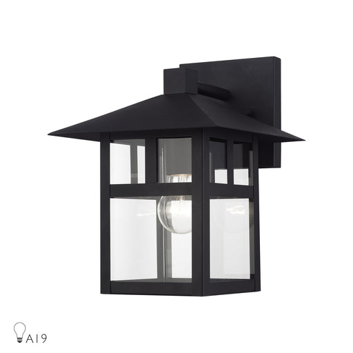 Crestlake Large Outdoor Wall Lantern in Textured Black