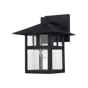 Crestlake Large Outdoor Wall Lantern in Textured Black