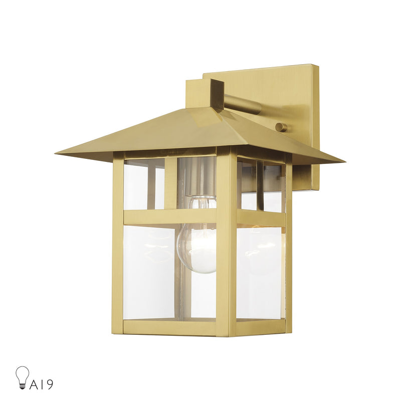 Crestlake Large Outdoor Wall Lantern in Satin Gold