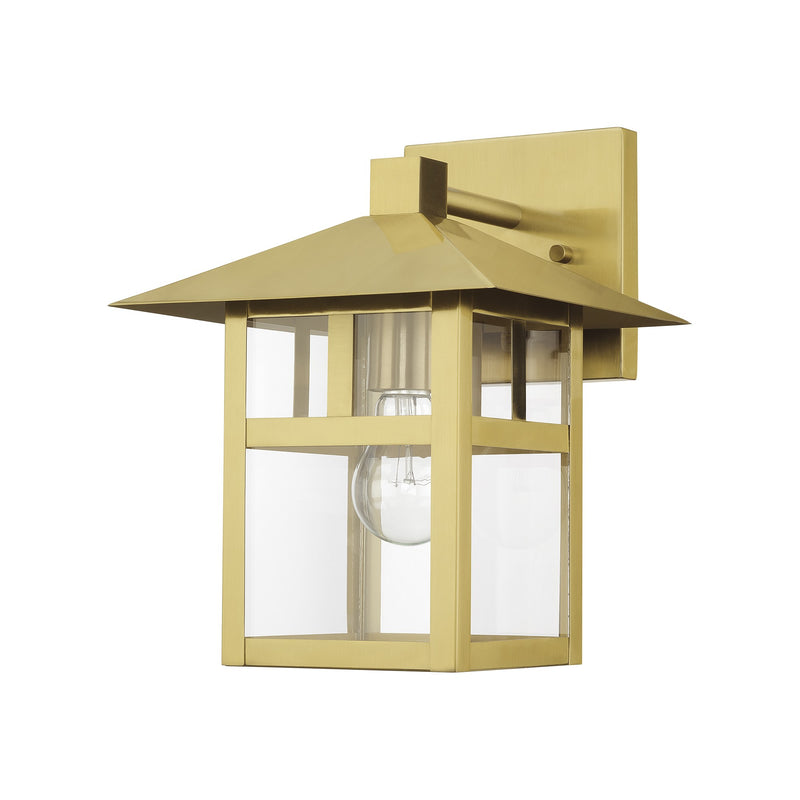 Crestlake Large Outdoor Wall Lantern in Satin Gold