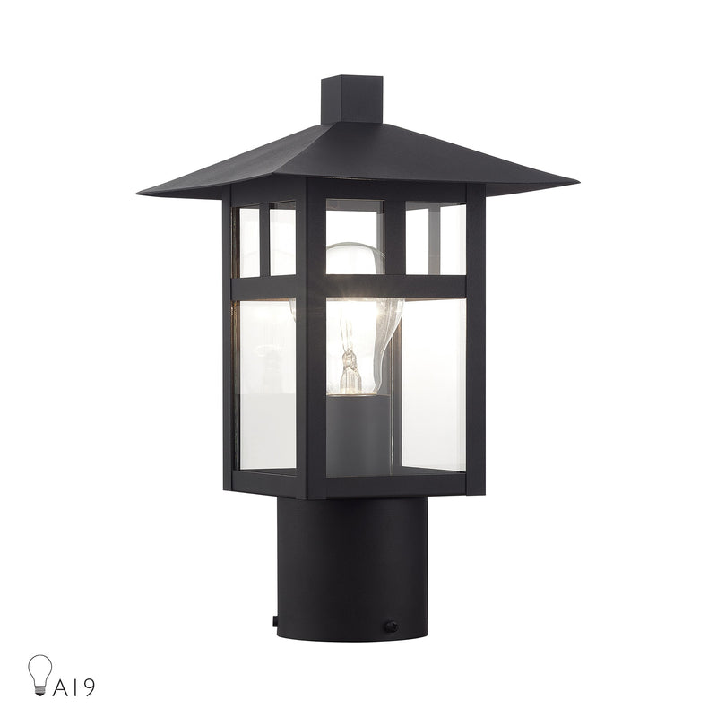 Crestlake Medium Outdoor Post Light in Textured Black