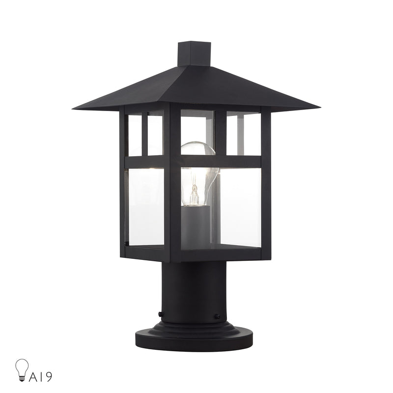 Crestlake Large Outdoor Post Light in Textured Black