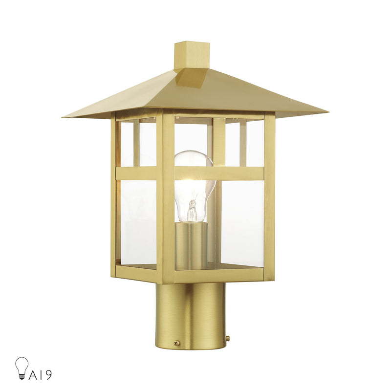 Crestlake Large Outdoor Post Light in Satin Gold
