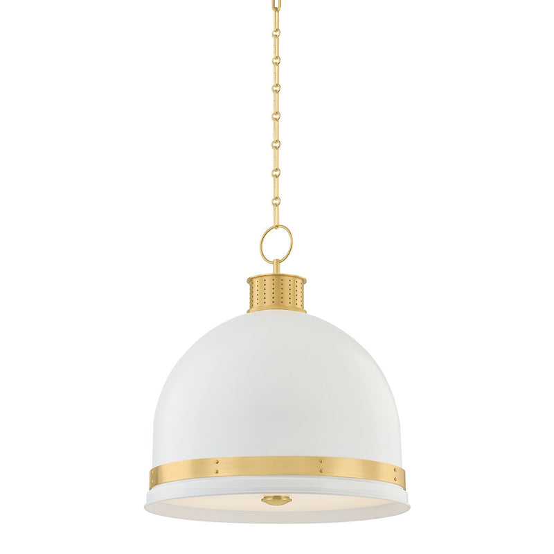 Briscoe 3-Light Pendant in Aged Brass / Soft White