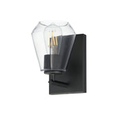 Geode 1 Light Wall Sconce in Black