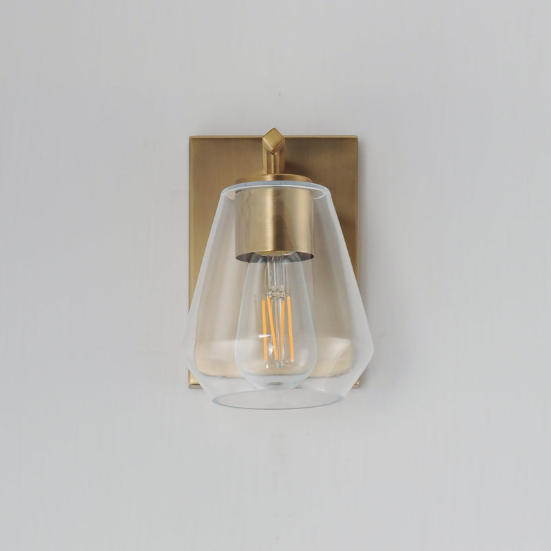 Geode 1 Light Wall Sconce in Natural Aged Brass