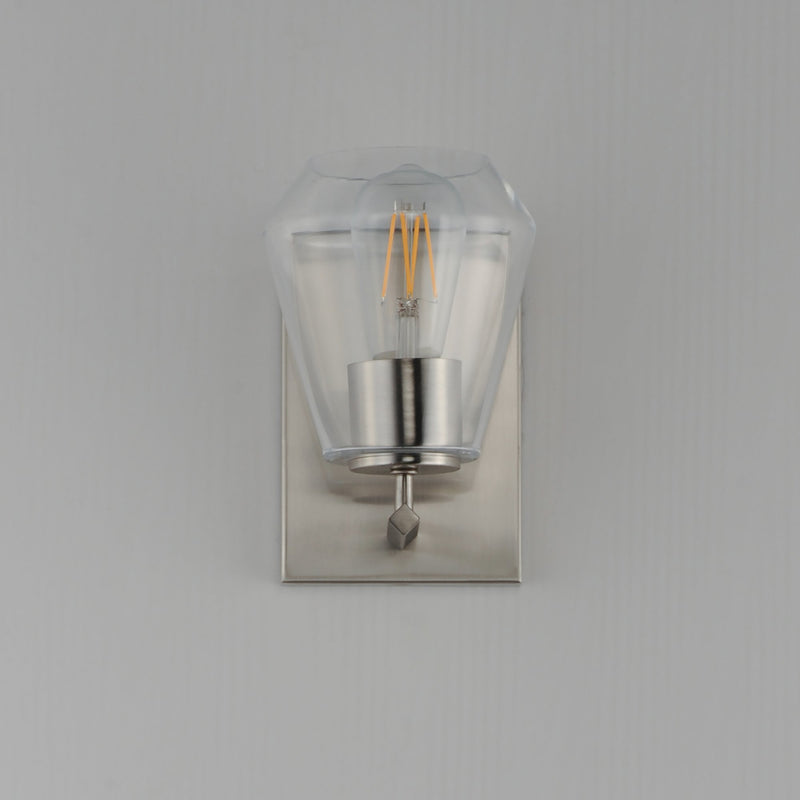 Geode 1 Light Wall Sconce in Satin Nickel