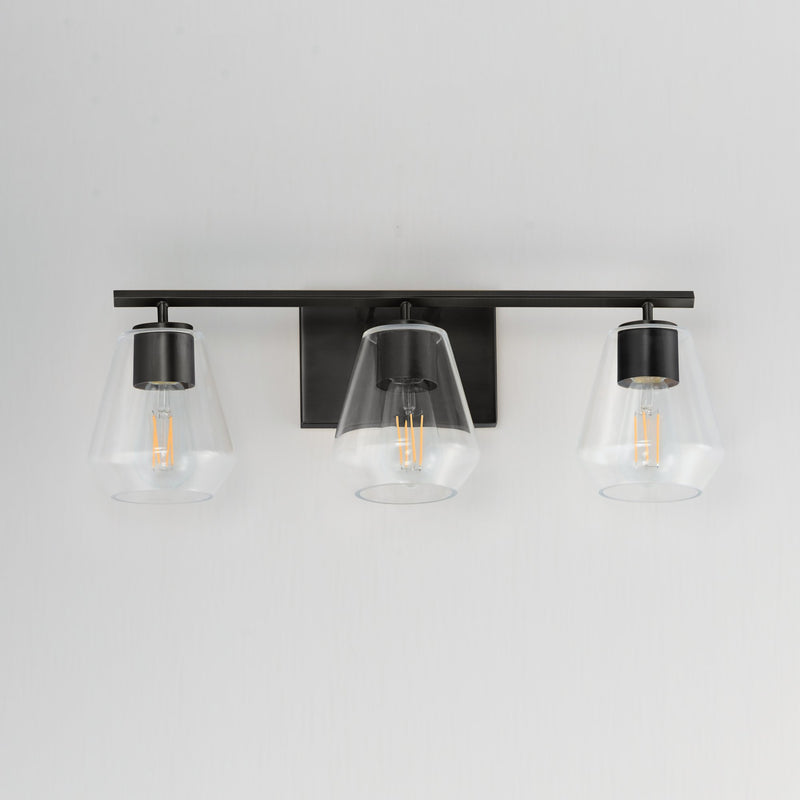 Geode 3 Light Bath Vanity Light in Black