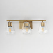 Geode 3 Light Bath Vanity Light in Natural Aged Brass