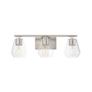 Geode 3 Light Bath Vanity Light in Satin Nickel