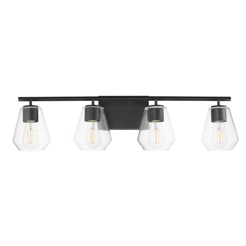 Geode 4 Light Bath Vanity Light in Black