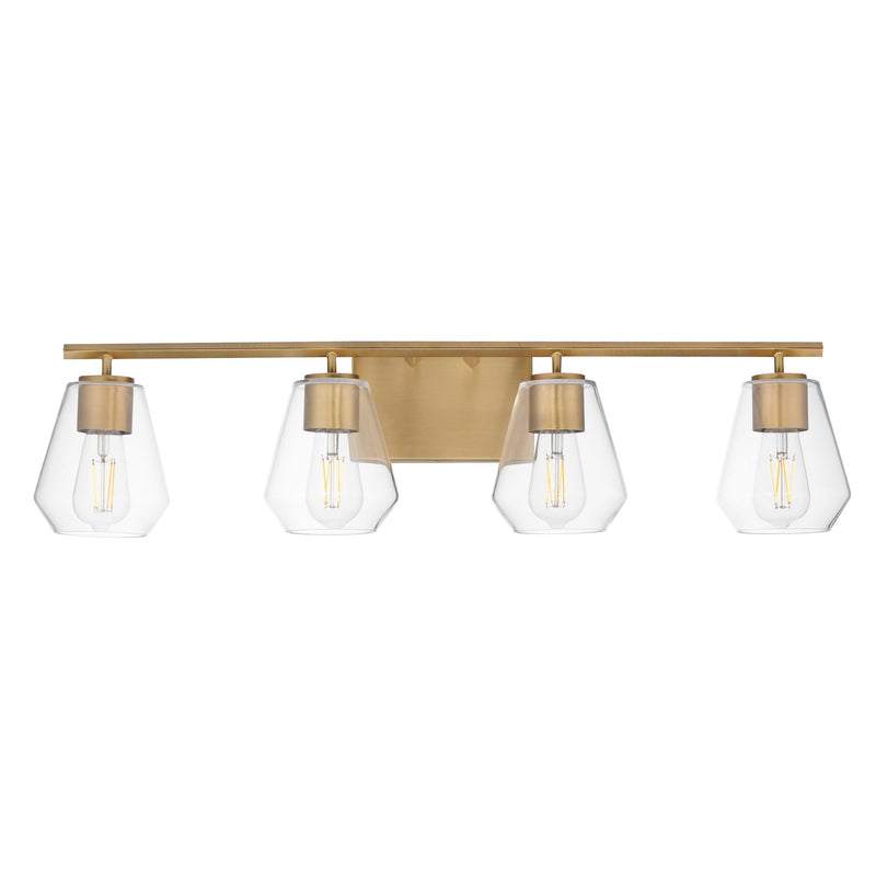 Geode 4 Light Bath Vanity Light in Natural Aged Brass