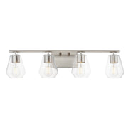 Geode 4 Light Bath Vanity Light in Satin Nickel