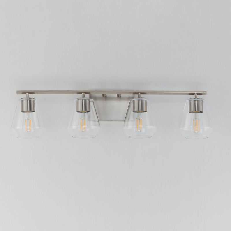 Geode 4 Light Bath Vanity Light in Satin Nickel