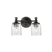 Swirl 2 Light Bath Vanity Light in Black