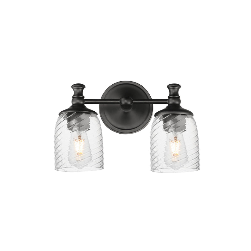 Swirl 2 Light Bath Vanity Light in Black