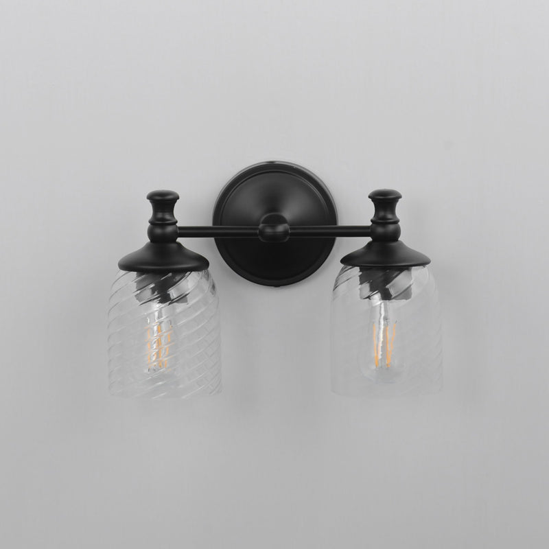 Swirl 2 Light Bath Vanity Light in Black