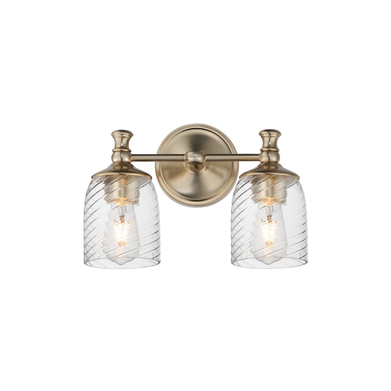 Swirl 2 Light Bath Vanity Light in Satin Champagne