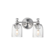 Swirl 2 Light Bath Vanity Light in Satin Nickel