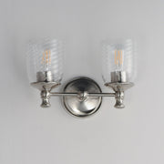 Swirl 2 Light Bath Vanity Light in Satin Nickel