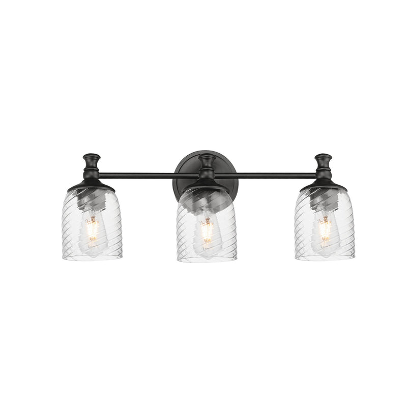 Swirl 3 Light Bath Vanity Light in Black