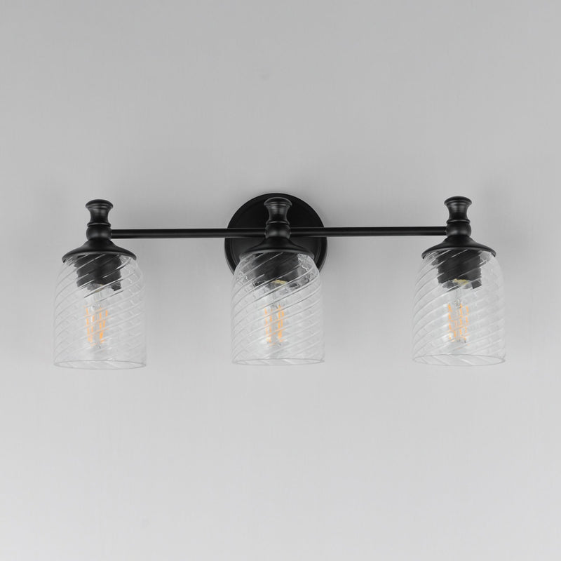 Swirl 3 Light Bath Vanity Light in Black