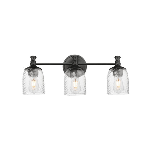 Swirl 3 Light Bath Vanity Light in Black