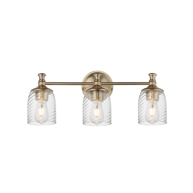 Swirl 3 Light Bath Vanity Light in Satin Champagne