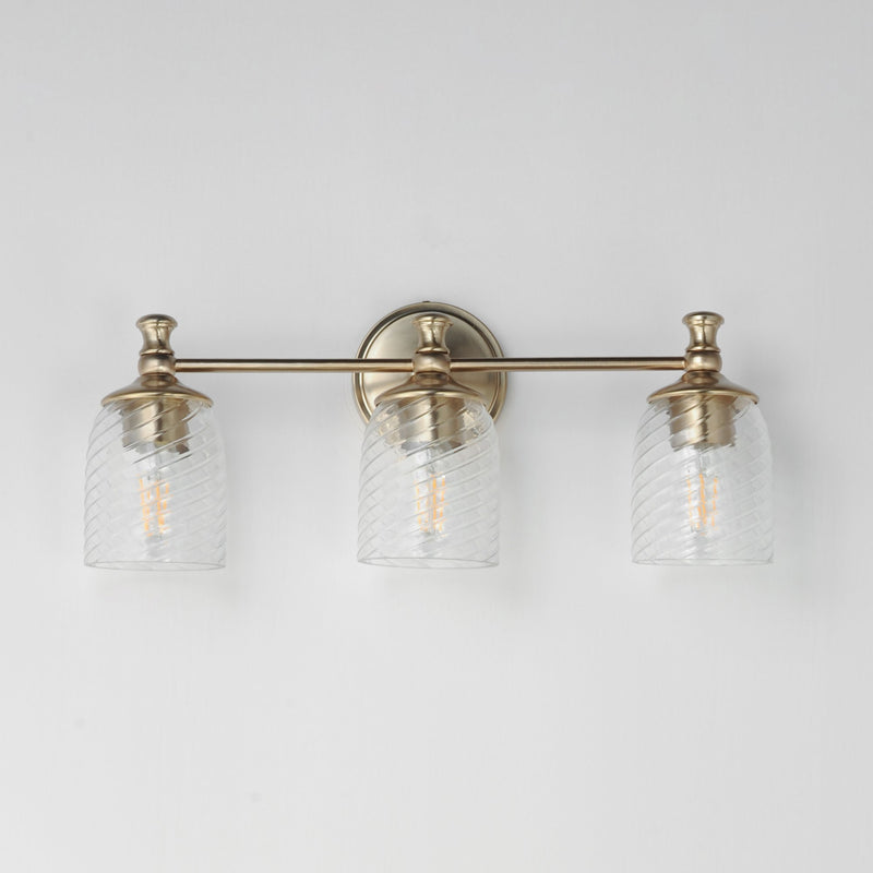 Swirl 3 Light Bath Vanity Light in Satin Champagne