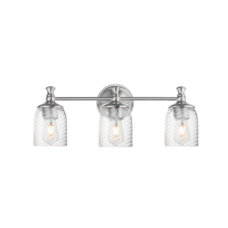 Swirl 3 Light Bath Vanity Light in Satin Nickel