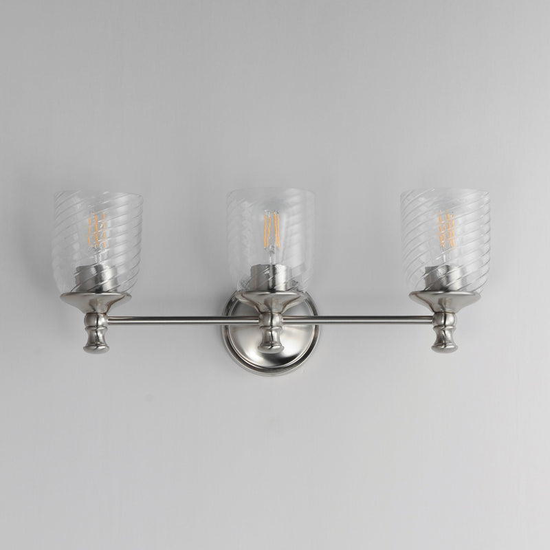 Swirl 3 Light Bath Vanity Light in Satin Nickel