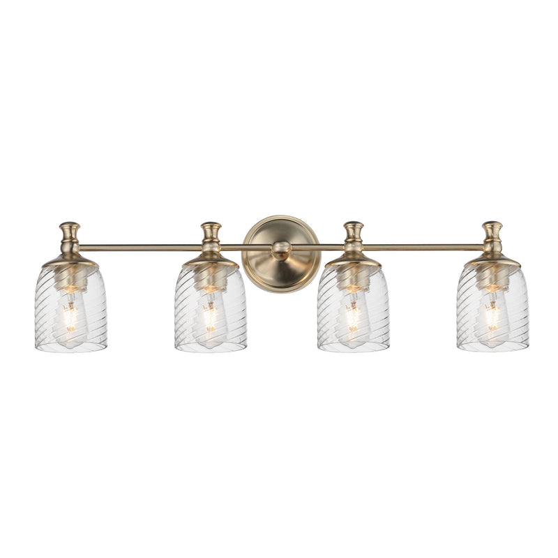 Swirl 4 Light Bath Vanity Light in Satin Champagne