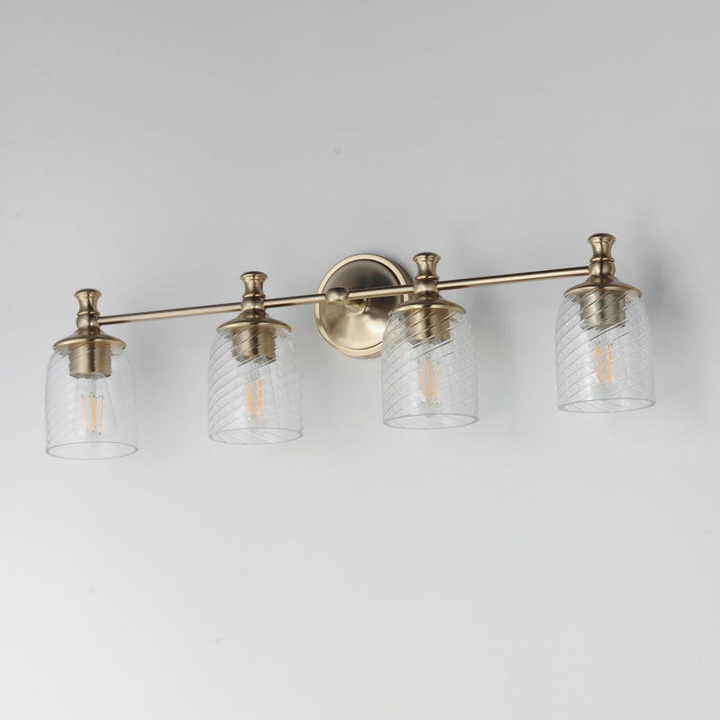 Swirl 4 Light Bath Vanity Light in Satin Champagne