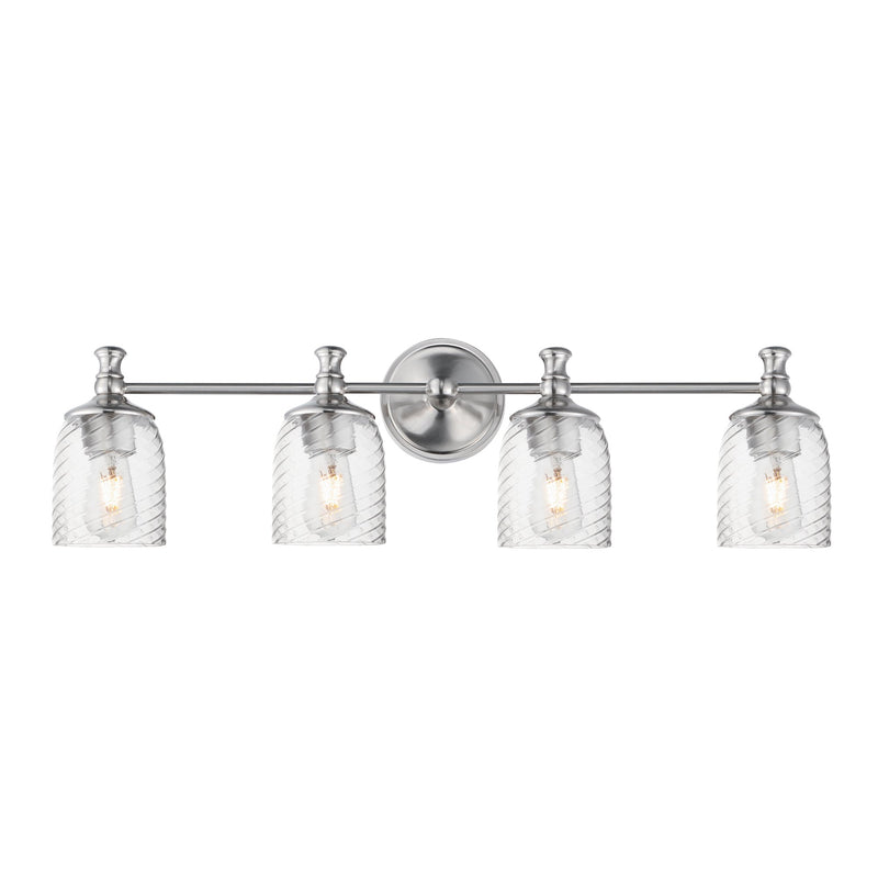 Swirl 4 Light Bath Vanity Light in Satin Nickel