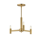 Emana 3 Light Chandelier in Natural Aged Brass