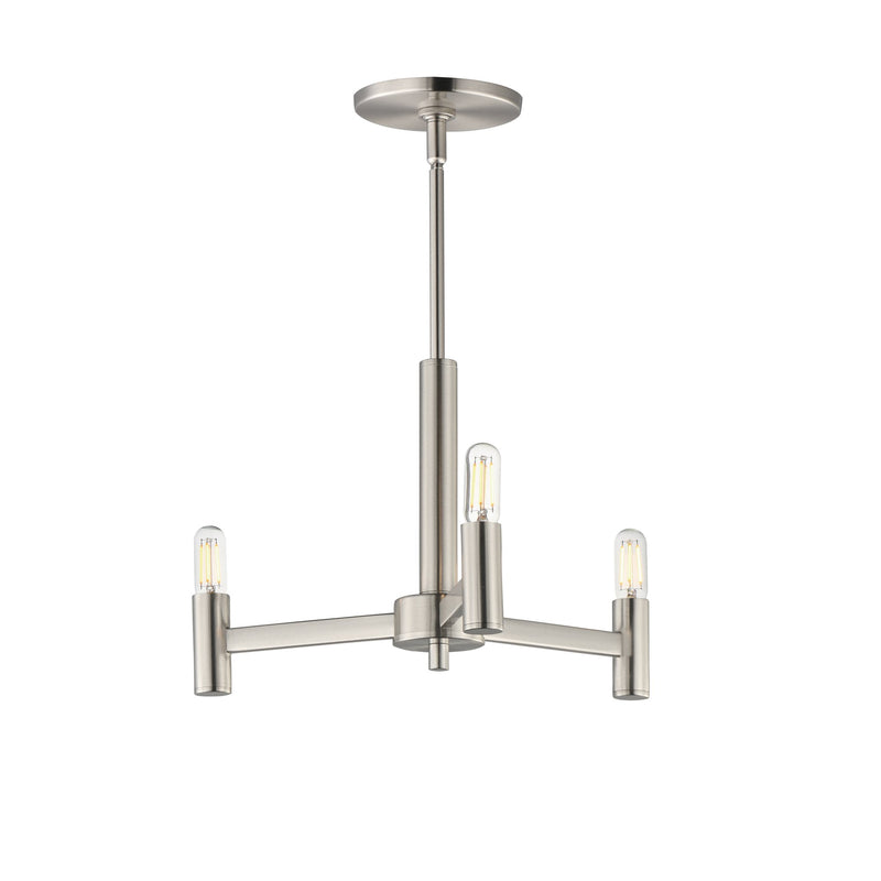 Emana 3 Light Chandelier in Satin Nickel