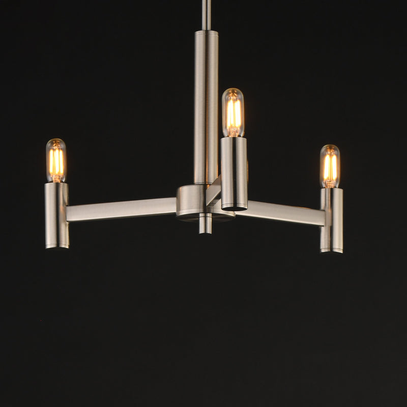 Emana 3 Light Chandelier in Satin Nickel