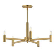 Emana 5 Light Chandelier in Natural Aged Brass