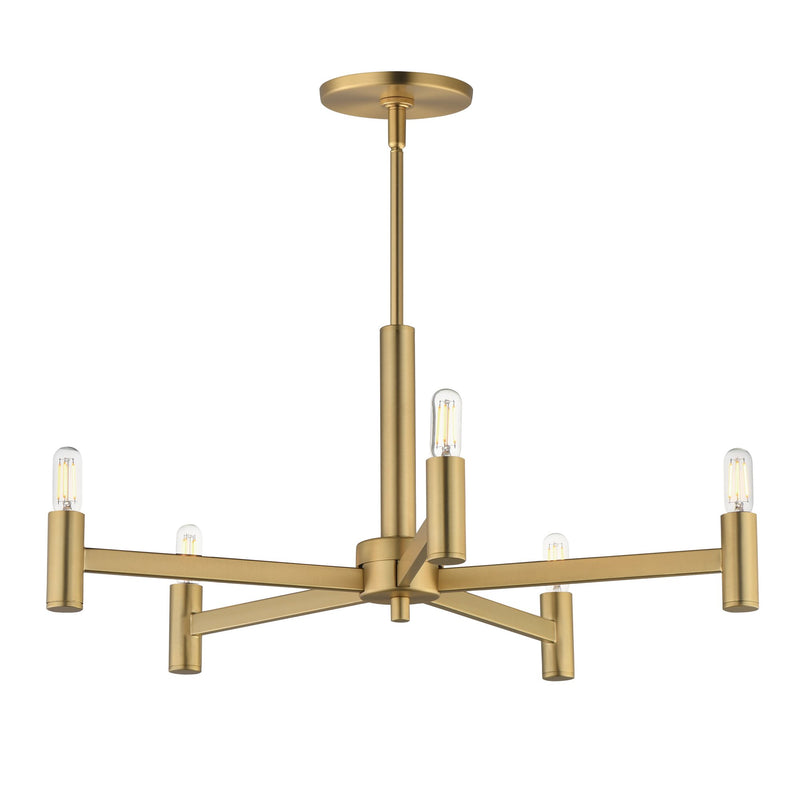 Emana 5 Light Chandelier in Natural Aged Brass