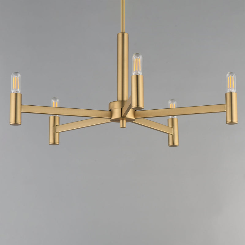 Emana 5 Light Chandelier in Natural Aged Brass