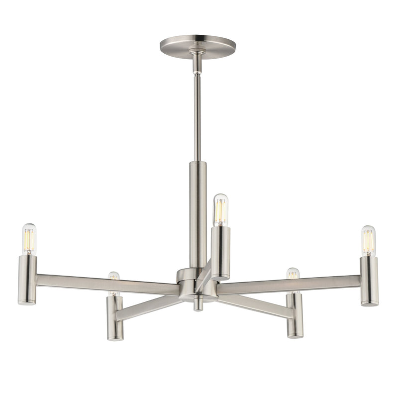 Emana 5 Light Chandelier in Satin Nickel