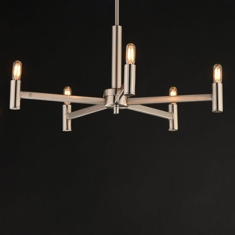 Emana 5 Light Chandelier in Satin Nickel
