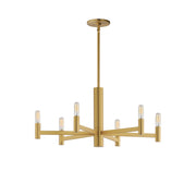 Emana 6 Light Chandelier in Natural Aged Brass