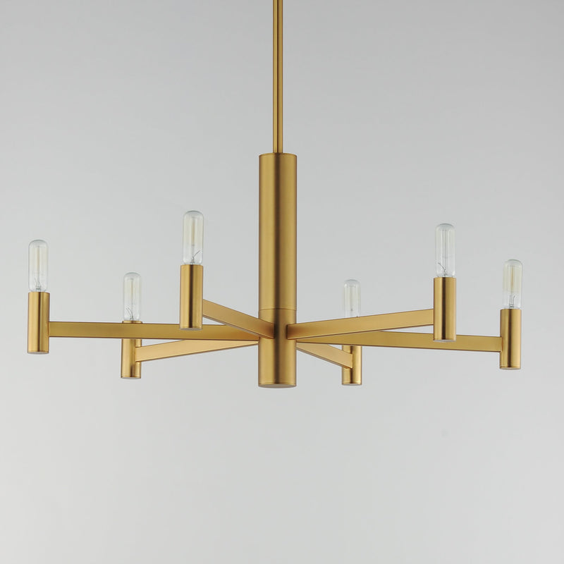 Emana 6 Light Chandelier in Natural Aged Brass