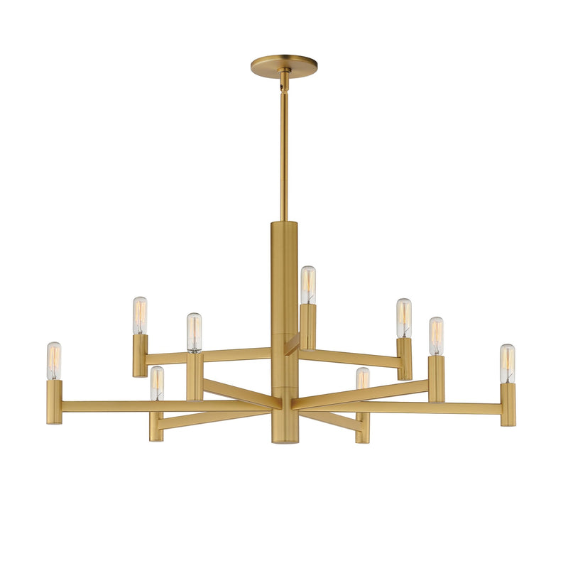 Emana 9 Light Chandelier in Natural Aged Brass