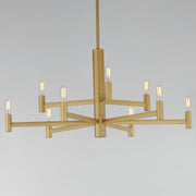Emana 9 Light Chandelier in Natural Aged Brass