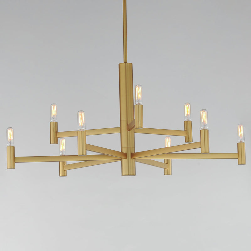 Emana 9 Light Chandelier in Natural Aged Brass