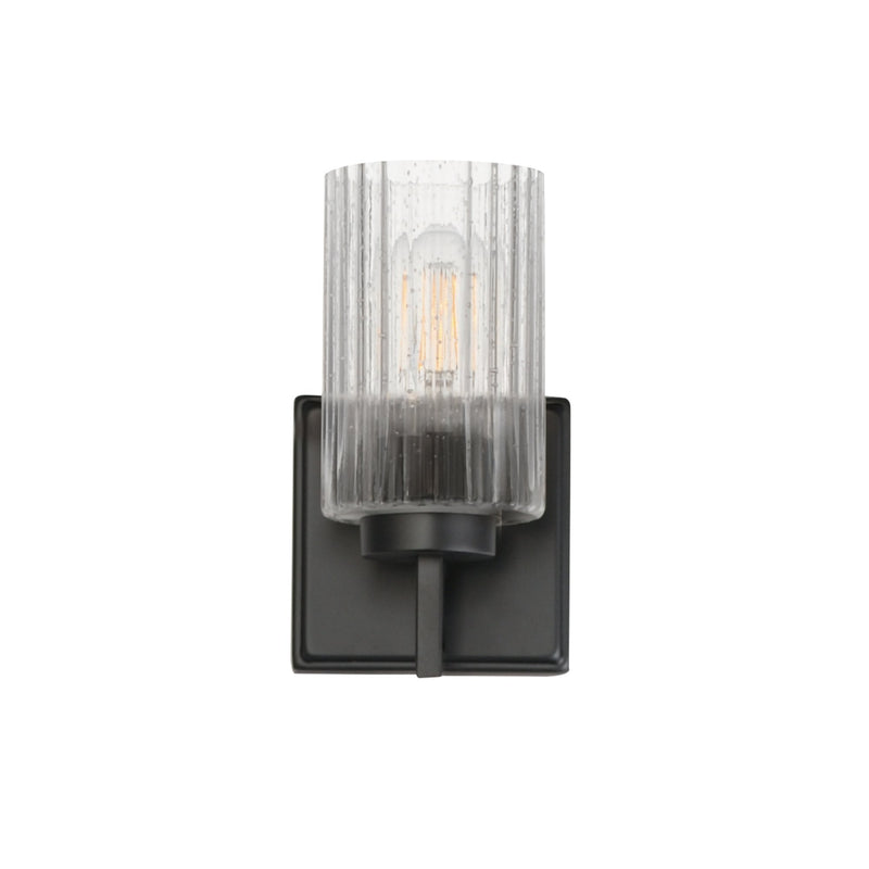 Rigata 1 Light Wall Sconce in Black