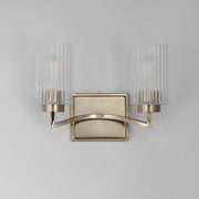 Rigata 2 Light Bath Vanity Light in Satin Champagne